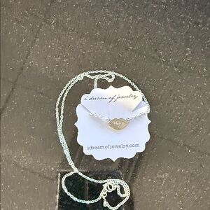 Silver Necklace with Small Lip Pendant